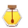Hexagonal Glass Honey Jar